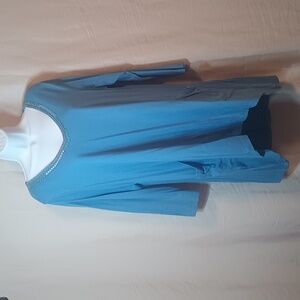 LOGO by Lori Goldstein Long Sleeve Tee Shirt, Flowing with Front Pockets